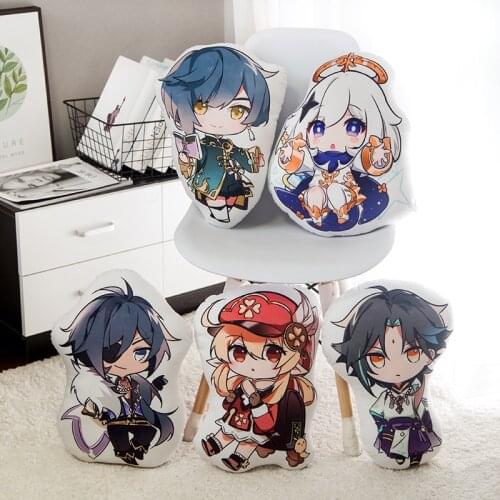 45cm Game Genshin Impact Pillow Xingqiu Paimon Klee Venti Zhongli Xingqiu Doll Kawaii Cosplay Accessories Props Soft Plush Toy