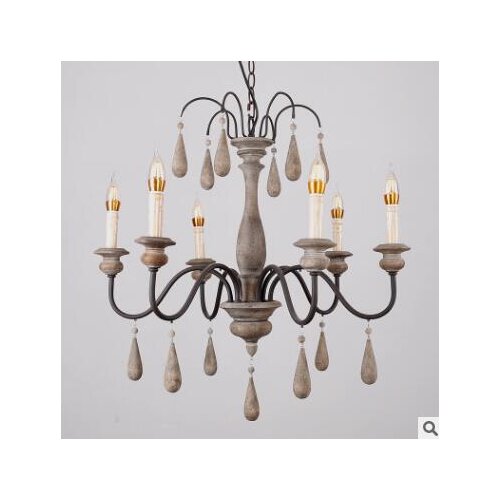 Chandelier romantic French garden solid wood lamp wrought iron personality do old living room restaurant princess room decorativ