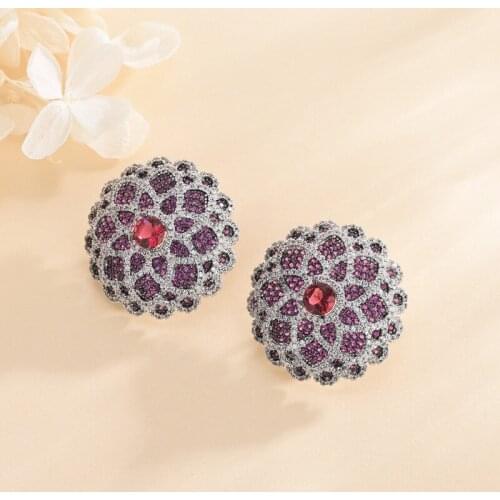 Luxury large round earrings earrings women girls glamour jewelry stage show party accessories fashion jewelry for 2020 new year