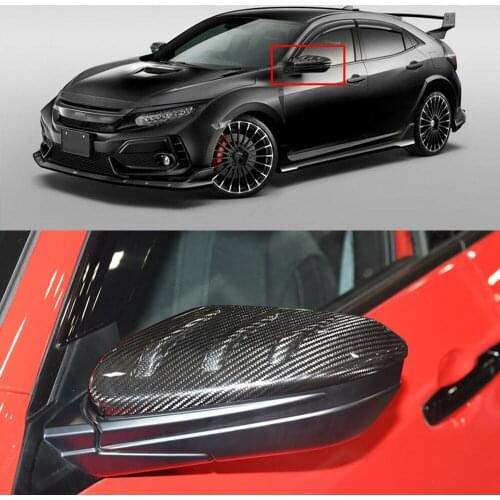 Luxury carbon fiber rearview mirror cover for Mugen Honda Civic Type-R FK8 2016-2020 car exterior rearview glass cover decoratio