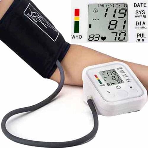 Automatic Digital Arm Blood Pressure Monitor BP Sphygmomanometer Pressure Gauge Meter Tonometer for Measuring Arterial Pressure