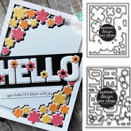 Dies Scrapbooking Metal Hello Cutting Dies Craft Embossing Make Paper Greeting Card Making Template DIY Handmade 2021 New