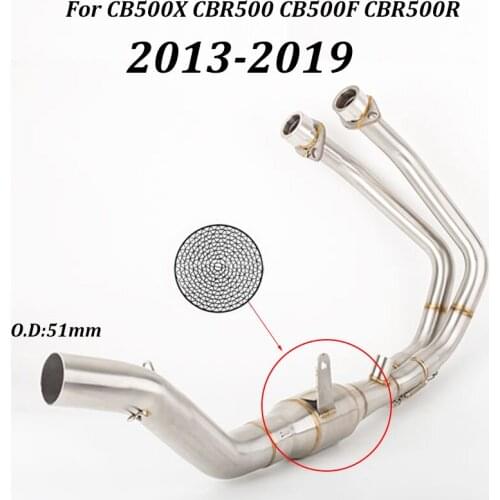 Slip On Motocross Exhaust Motorcycle Catalyst Motorbike Escape Front Middle Mid Link Pipe For HONDA CB500X CB500F CBR500 CBR500R