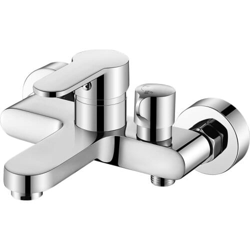 New modern chrome brass bath room wall mounted bathroom faucet with Handheld Hand Shower bathtub mixer set shower faucet