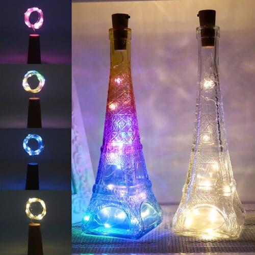 Battery Powered Solar Led Wine Bottle Corks Fairy Lights Party Copper Wire Led String Cork Lights for Wine Bottles Stopper Light