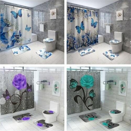 TECHOME Bath & Toilet Rug Sets