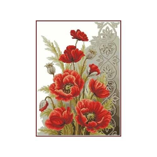 Vervaco-PN0146330_Poppy Needlework,For Embroidery,DIY 14CT Unprinted Arts Cross stitch kits Set Cross-Stitching Home Decor