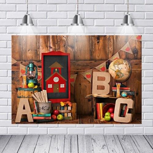 Photography Backdrops Back To School Books Wood Party Planks Custom Photo Studio Background Backdrop Vinyl