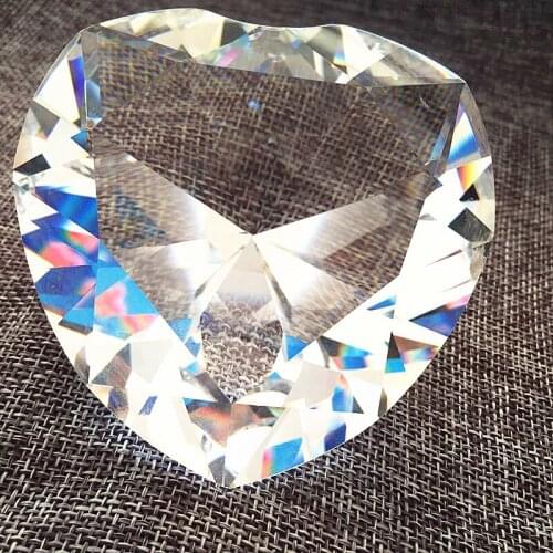 Top Quality 80mm Customized Clear Crystal Heart Shape Diamond Paperweight Gorgeous Wedding Decoration,Wedding Valentine gifts