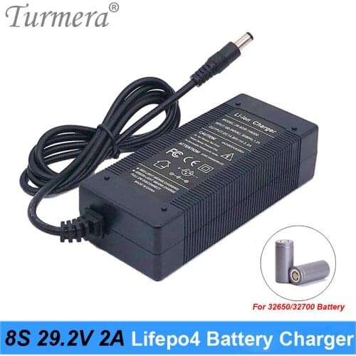 Turmera 8S 29.2V 2A Lifepo4 Battery Charger Smart Charger For 18650 32650 32700 Lithium Iron Phosphate Battery Pack 25.6V 28.8V