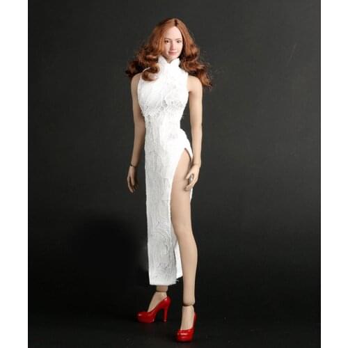 1/6 WHITE Cheongsam Dress For 12" Female Action Figure PH Doll Clothes