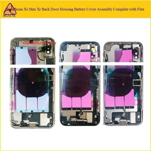 1Pc Tested For i Phone Xs Max Xr XSM X Full Set Back housing Door Battery Cover Case assembly complete +Flex Cable+Buttons