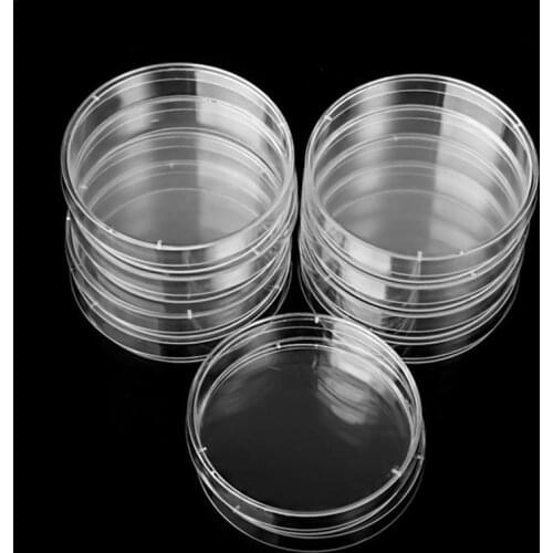10PCS/Pack Clear Transparent Sterile Plastic Petri Dishes with Cover Plate Dish Laboratory Tissue Supplies