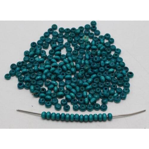 1000 Blue 4mm Round Wood Seed Beads~Wooden Beads