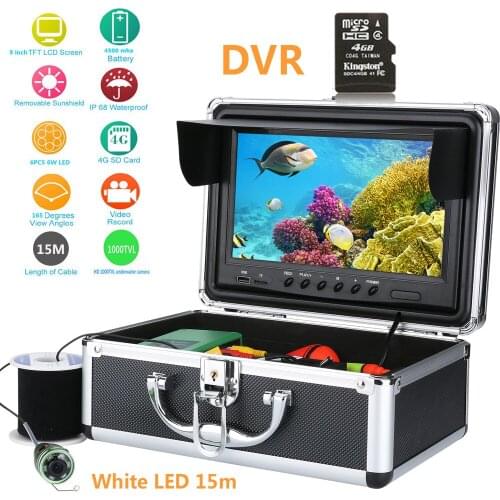 15M/30M/50M 9''inch Color Digital LCD 1000TVL Fish Finder HD DVR Recorder Waterproof Fishing Video Underwater Fishing Camera