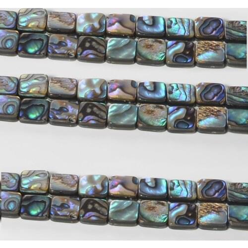 2 Strands Square Natural Paua Abalone Shell Jewelry Making Loose Beads 15"