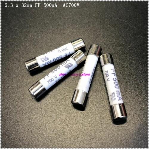 2pcs/Lot 6.3 x 32mm FF 500mA AC700V 70 125 40 SIBA Ceramics Fuse DMI-Fuse For Multimeter Brand New