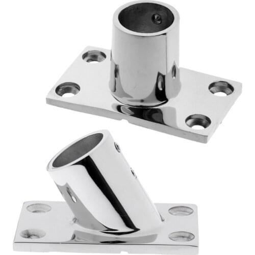 2x Heavy Duty 316 Stainless Steel Marine Boat Deck Handrail Square Base 7/8