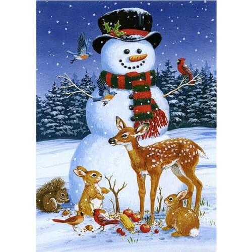 New 5D DIY Full Round/Square Diamond Painting Snowman 3D Embroidery Cross Stitch Rhinestone Mosaic Home Decor Art YC246