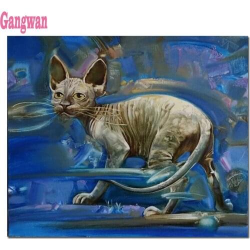 Diamond Mosaic Sphynx Cat 5D Diamond Painting Kit animal pet Full Square Round Diamond Embroidery Rhinestone Home Decoration
