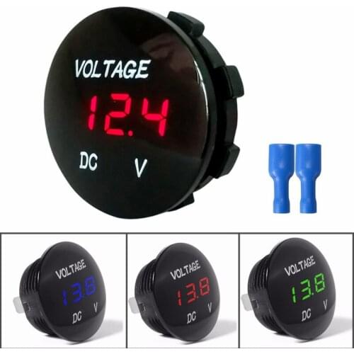 Car boat modified DC voltmeter three digital LED display voltage meter can test 5-48V blue green red white orange 5 colors colou
