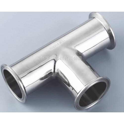 Free shipping 1.5'' 38mm Sanitary Tri Clamp 3 Way Tee, Stainless Steel 304