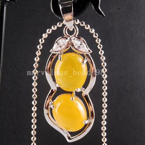 Free shipping Fashion Jewelry Green Jad Sauteed Green Beans Pendant Bead With Chain MC3854