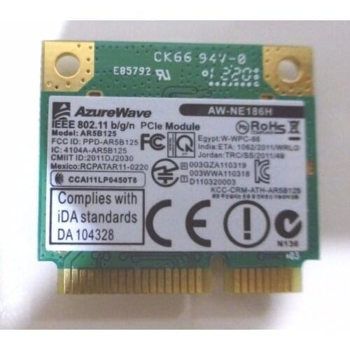 Wireless Adapter Card for Atheros AR5B125 Half MINI PCI-E 802.11 b/g/n 150Mbps Wireless Card for dell asus acerLaptop