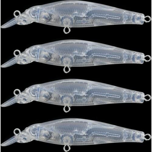 Minnow Fishing Lure Blanks 10pcs/lot 8.8cm 7g Unpainted Minnow Lure Bodies Plastic Clear DIY Hard Lure Artificial Bait