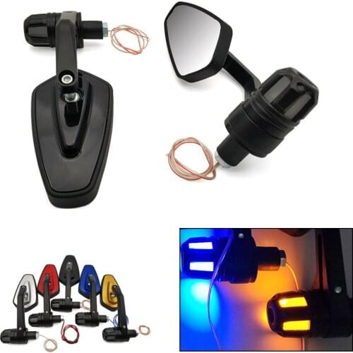 Motorcycle Side Mirror LED Handle Bar End Mirrors Turn Signal light For Yamaha MT 03 25 YBR 125 YZF R15 XT660 TMAX 500 TMAX 530