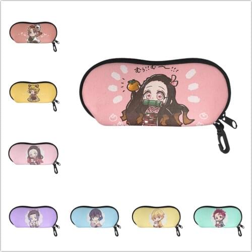 Demon Slayer Eyewear Cases Cover Sunglasses Case for Women Men Kids Glasses Box with Lanyard Zipper Eyeglass Cases Protector