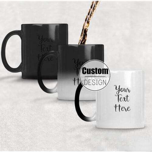 Custom Desin Mugs Personalized Magic Mug Heat Sensitive Ceramic Color Changing Coffee Mugs Milk Cup Gift Print Pictures R2017
