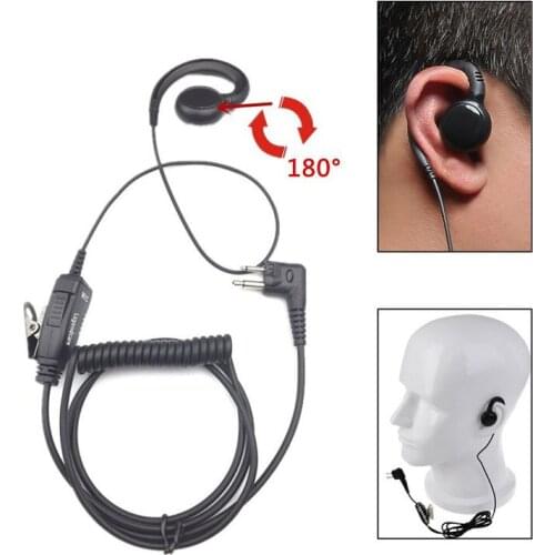Earhook 2pin M Head Headset 180 degree Swivel Big PTT Mic Earpiece for Motorola GP88 GP88S GP300 GP2000 HYT TC-500 TC-600 Radio