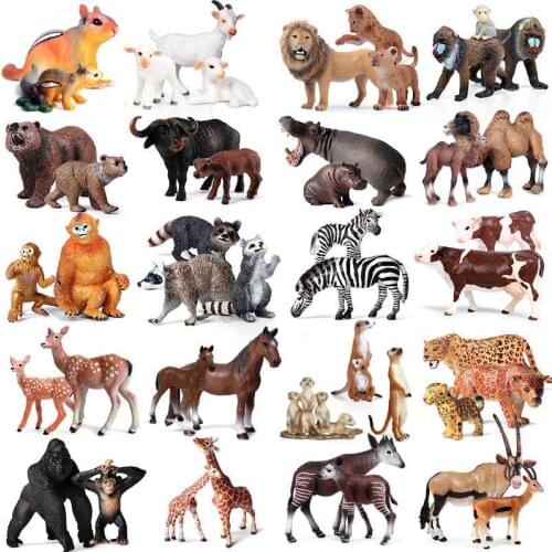 Animal Model Solid Simulation Wild Animal Poultry Farm Animals Toy Set PVC Animals Action Figures Toys Childrens Christmas Gift