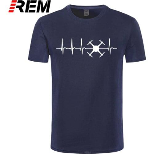 REM evolution ekg heartbeat drohne drone cotton T-Shirt summer new style Short sleeve pilot men t shirt tee tops