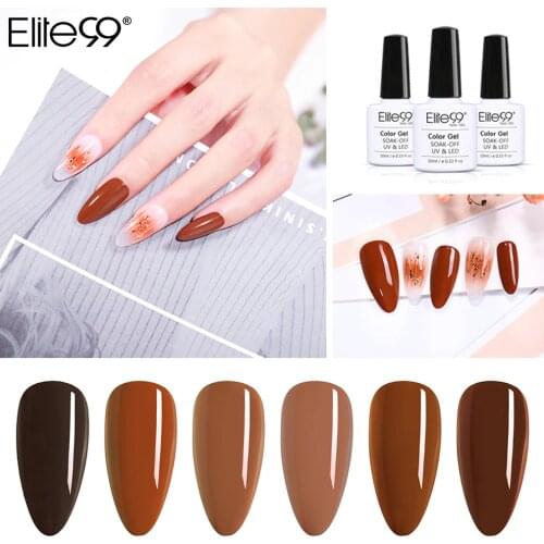 Elite99 10ml Coffee Brown Gel Polish Soak Off UV LED Hybrid Varnish Semi Permanent Gel Lacquer Nail Art Manicure Gellak Enamel