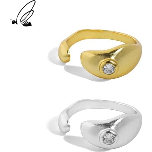 SSTEEL Sterling Silver 925 Irregular Design Micro Inlaid Zircon Devils Eye Ring Gifts For Women Resizable 2021trend Jewellery