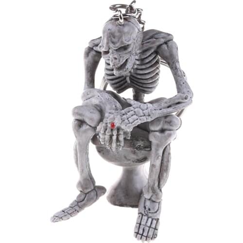 Fashion Skull Toilet Purse Bag Rubber Keychain Keyring Key Chains Llaveros Trinket Jewelry Women Men Valentine Day New Year Gift