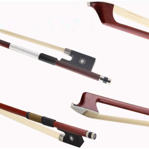Violin Bow 100% Horsetail Horse Tail Hair for 1/32 1/16 1/10 1/8 1/4 Fiddle Brazilian Wood Jequitiba Brazilwood