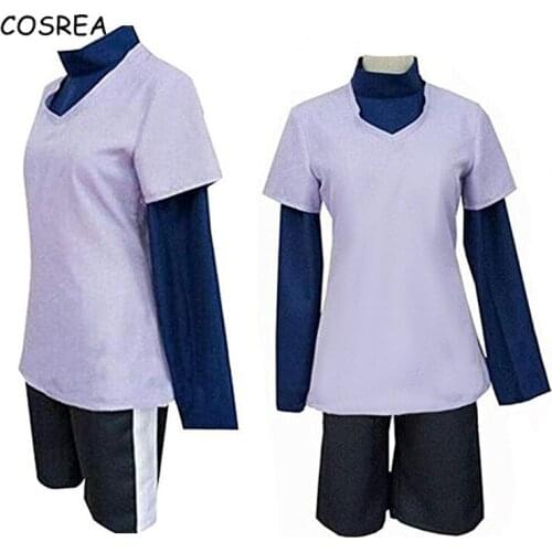 Halloween Outfits Mens Alluka Zoldyck Cosplay Shirt+Pants Full Sets Japanes Anime Hunter X Hunter Costumes Boys Wigs