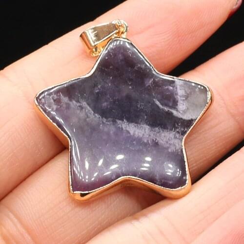 Natural Gem Tiger Eye Stone Rose Quartz star Pendant Beads DIY Gentle Elegant Necklace Sweater Chain Jewelry Accessories Making