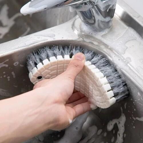 New Small Cleaning Brush Bendable Sink Kitchen Table Bathroom Tools Bathtub Tile Wall Floor Plastic Clean Ball Window Hand