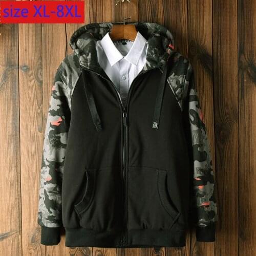 New Arrival Fashion Super Large Men Winter Lining Plush Thick Padded Jacket Casual Print Mens Hoodies Plsu Size XL-6XL 7XL 8XL