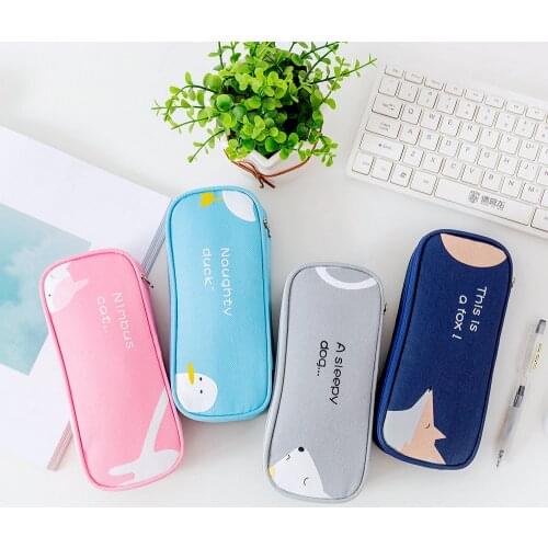 New Simple cartoon pencil case school pencil cases for girl stationery canvas pencil bag estojo escolar school supplies
