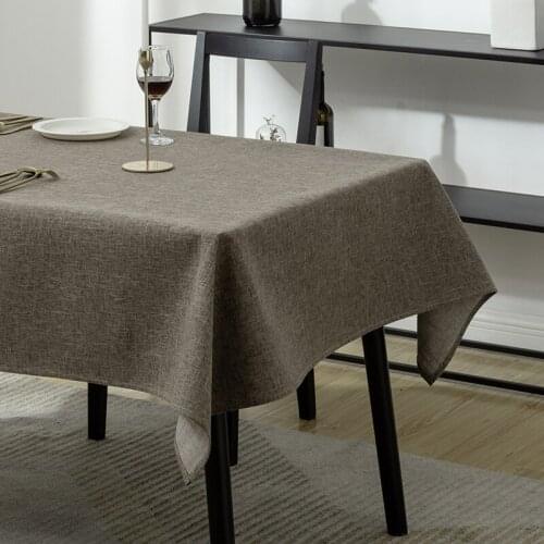 Solid color fabric tablecloth Chinese waterproof, oil-proof and no-wash Nordic light luxury coffee table rectangular tablecloth