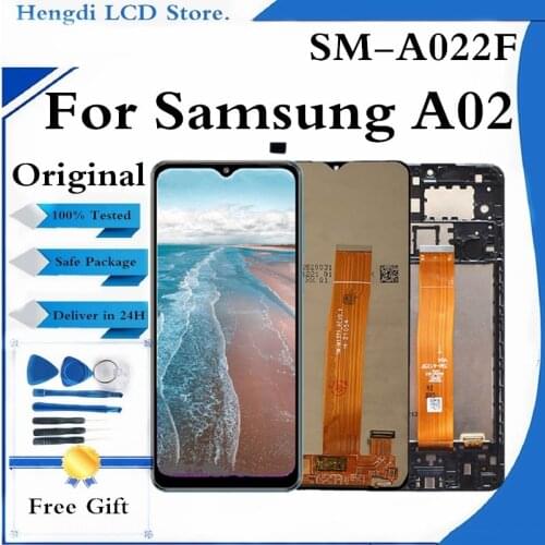 Original For Samsung Galaxy A02 SM-A022 LCD Display Touch Screen Digitizer SM-A022F/DS SM-A022G/DS Display Screen Replacement