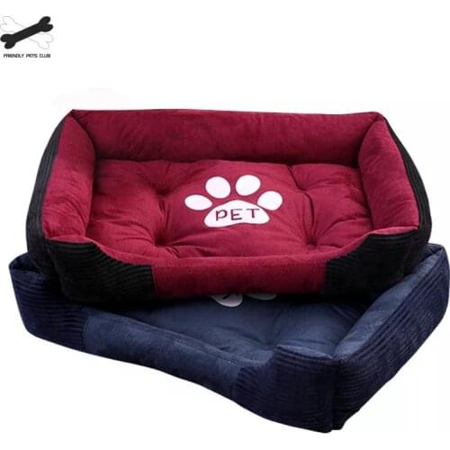 Paw Print Pet Bed Large House For Large Dog Puppy Kennel Waterproof Cat Litter Four Seasons Nest Warm Pet Supplies Bed Linen
