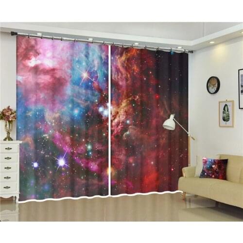 Galaxy Universe Curtains by 3d Digital Print Window Drapes 2 Panel Set for Living Room Bedding room. Home Wall Decoration