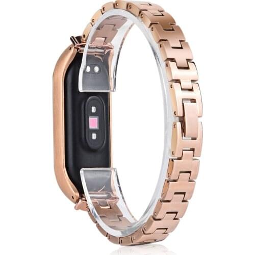 Stainless Steel Mi Band 5 6 Strap for Xiaomi Mi Band 3 4 Bands Replacement Metal Bracelet Mi6 Wristband Accessories Woman Bling