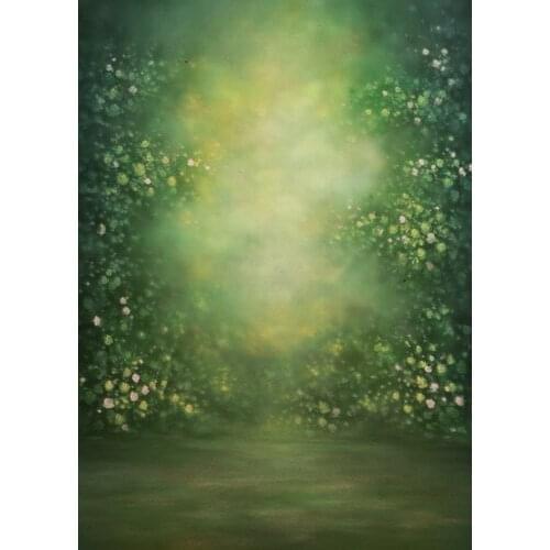 TR 5x7FT Dark Green Bokeh Backgrounds White Flowers Grass Field Path Custom Photo Studio Backdrop Background Vinyl 220cm x 150cm